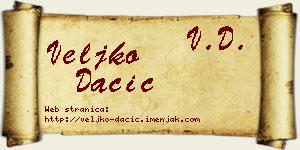 Veljko Dačić vizit kartica